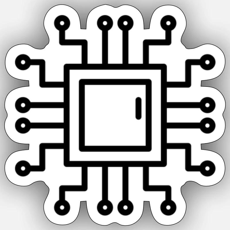 Circuit - Sticker size S (10 x 10 cm) - white matte