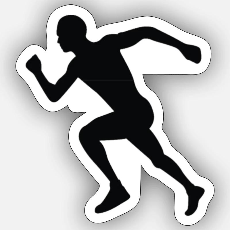Läufer - Sticker Größe S (10 x 10 cm) - Mattweiß