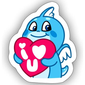 Baby Dino - Sticker Größe S (10 x 10 cm) - Mattweiß - Vorne