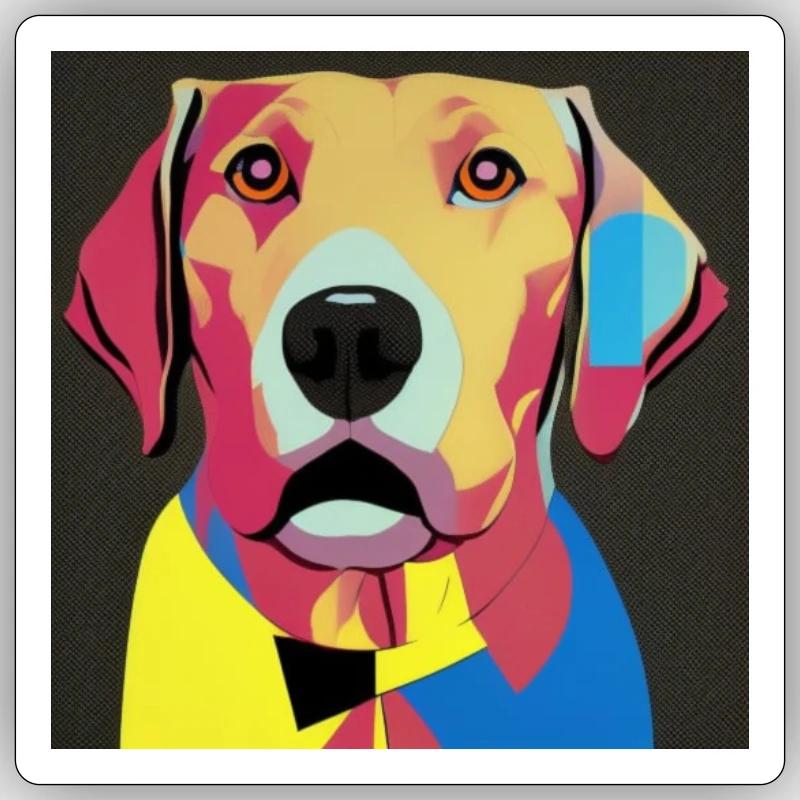 Dachshund Pop Art - Sticker size S (10 x 10 cm) - white matte