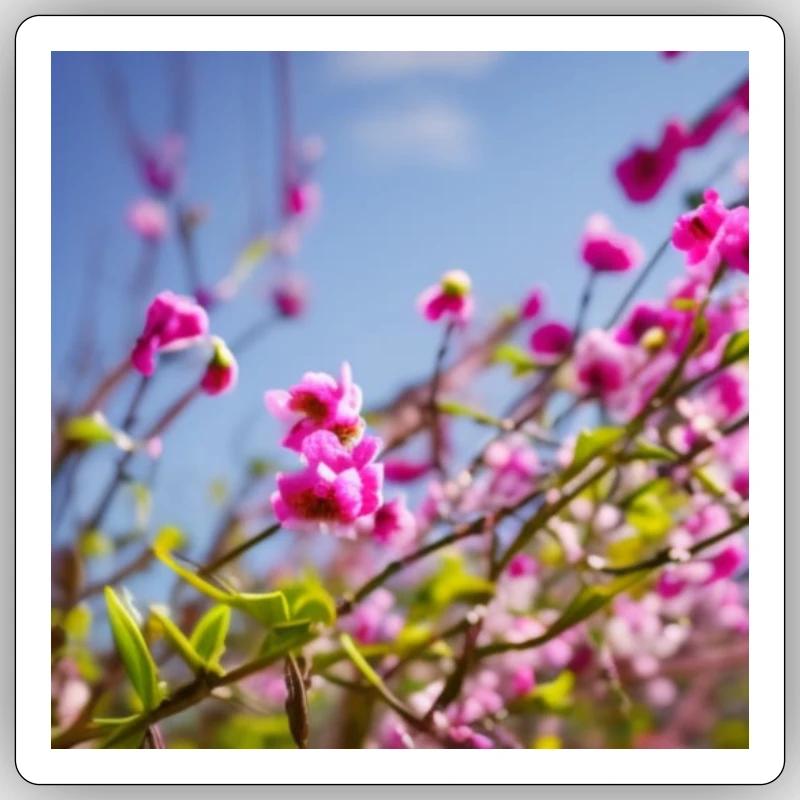 Fleur pourpre Sticker taille S (10 x 10 cm)