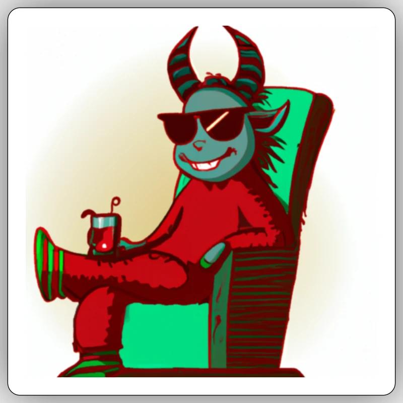 Krampus Percht Devil 2307 - Sticker taille S (10 x 10 cm) - blanc mat