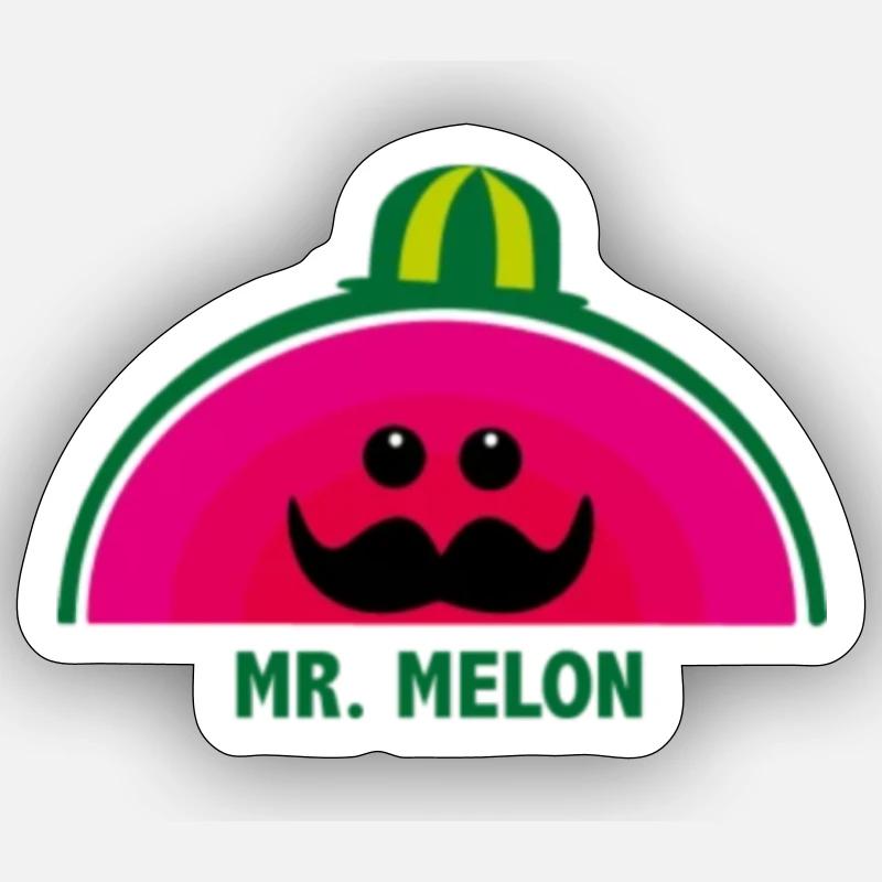 Mister Melon - Sticker Größe S (10 x 10 cm) - Mattweiß