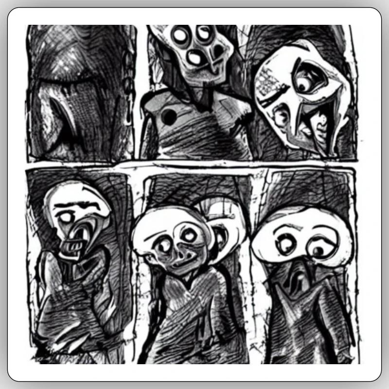Ugly Ghosts - Sticker Größe S (10 x 10 cm) - Mattweiß