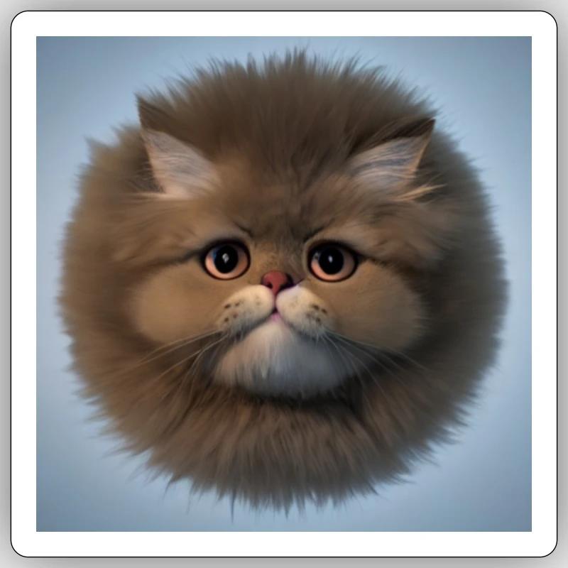Fluffy Cat Sticker size S (10 x 10 cm)
