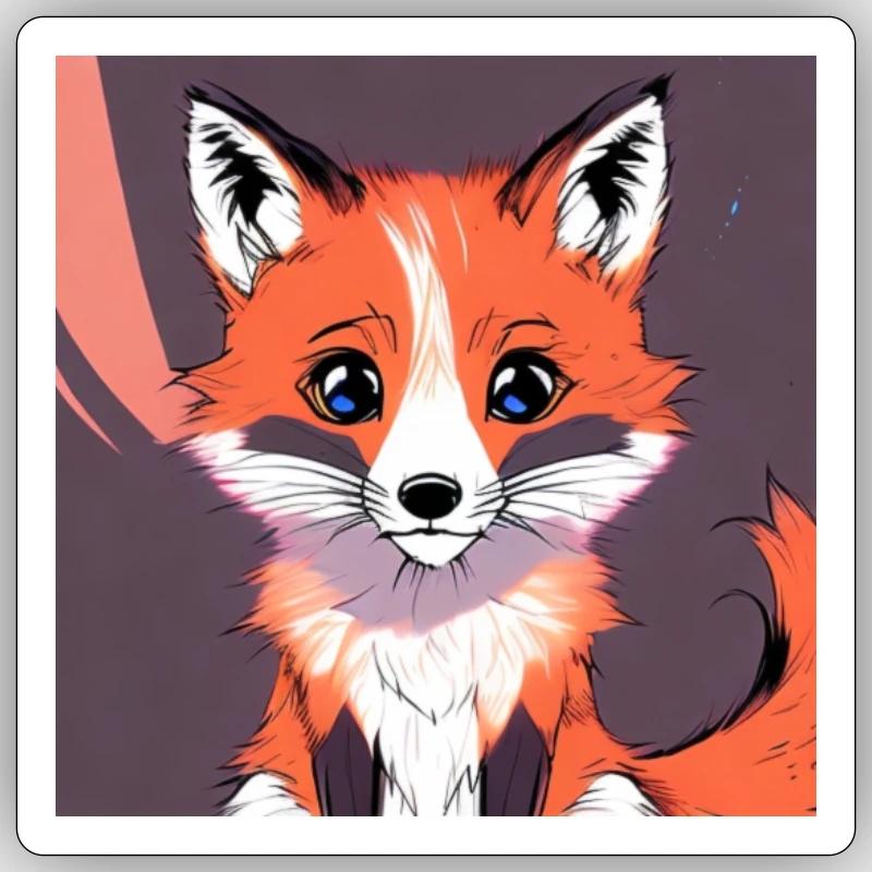 Renard Sticker taille S (10 x 10 cm)