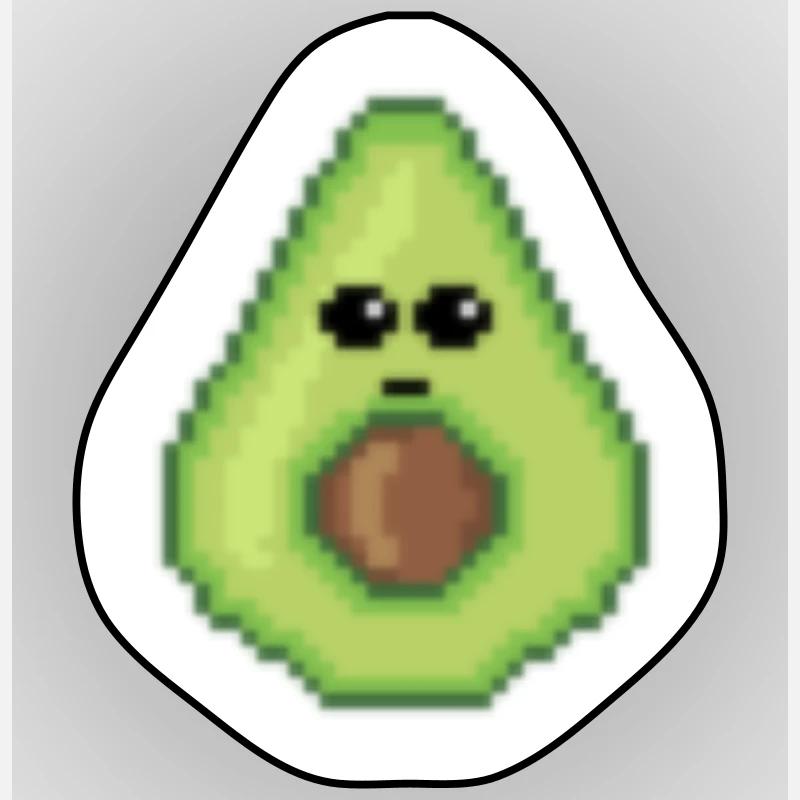 Avocado mit Augen - Sticker Größe S (10 x 10 cm) - Mattweiß