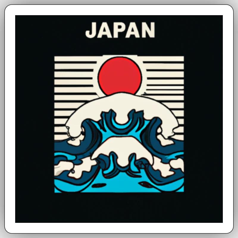 Japan - Sticker taille S (10 x 10 cm) - blanc mat