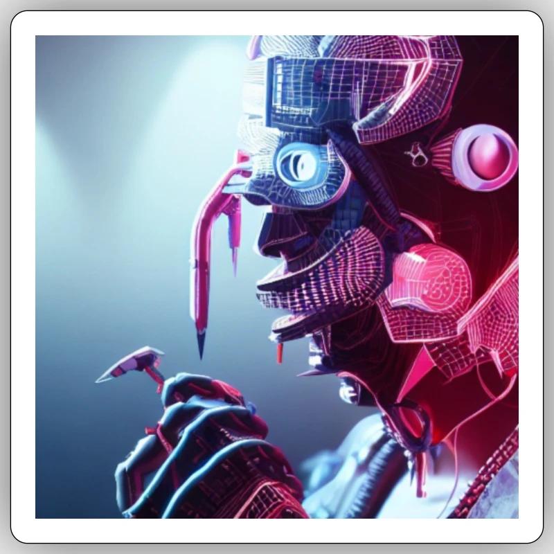 Roboter Sticker Größe S (10 x 10 cm)