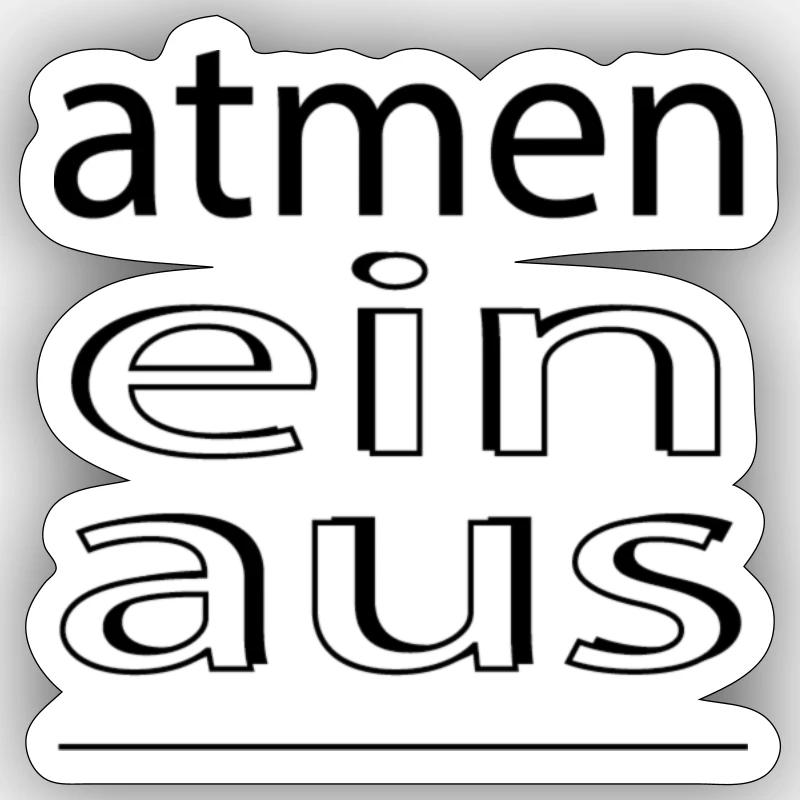 atmen_ein_aus - Sticker Größe S (10 x 10 cm) - Mattweiß