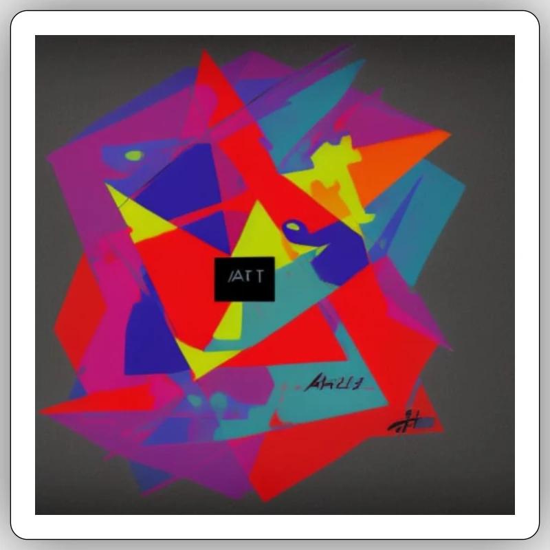 Abstrakt Graffiti - Sticker Größe S (10 x 10 cm) - Mattweiß
