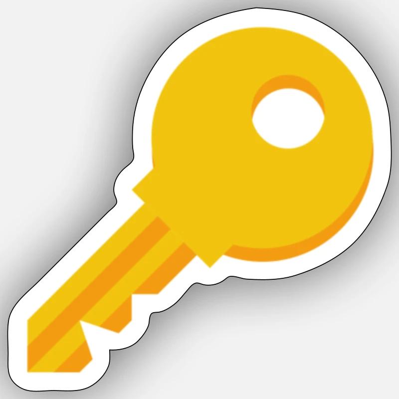 Key - Sticker size S (10 x 10 cm) - white matte