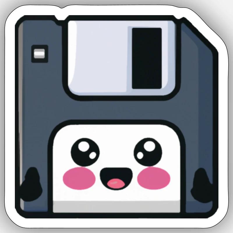Floppy disk! Nostalgic technology! Sticker size S (10 x 10 cm)