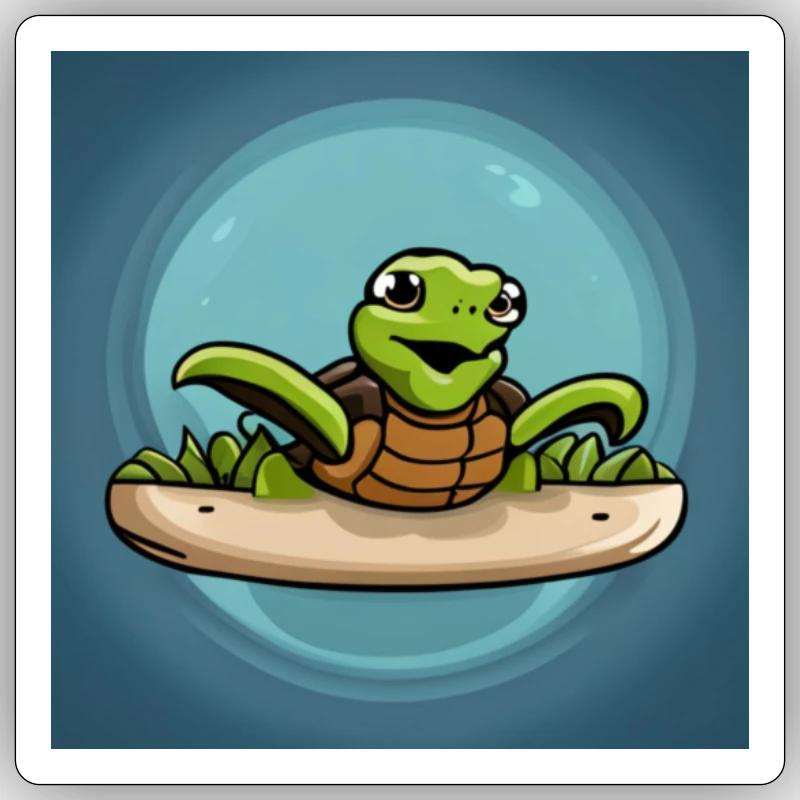 tortue - Sticker taille S (10 x 10 cm) - blanc mat