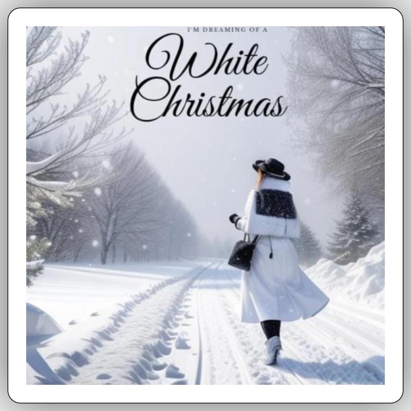 Noël blanc Sticker taille S (10 x 10 cm)