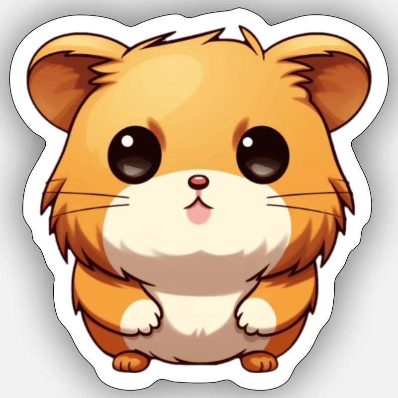 Cute hamster - Sticker size S (10 x 10 cm) - white matte