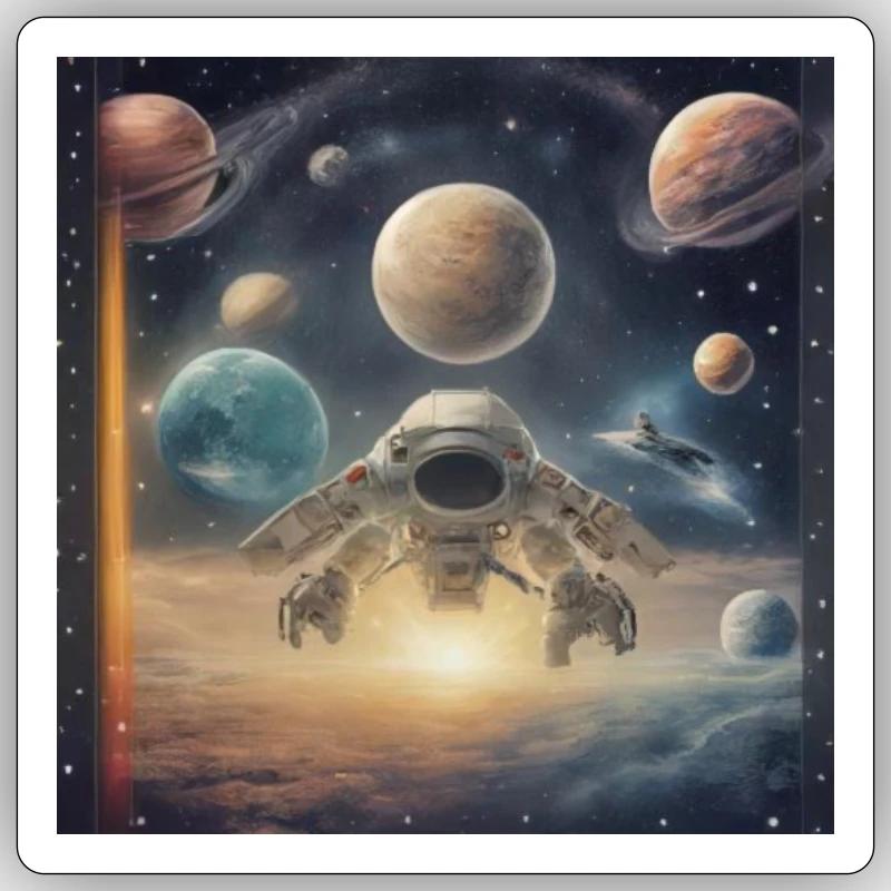 Space themed Sticker size S (10 x 10 cm)