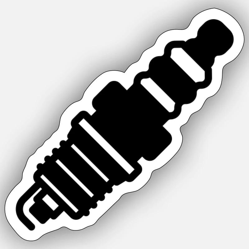 spark plug - Sticker size S (10 x 10 cm) - white matte