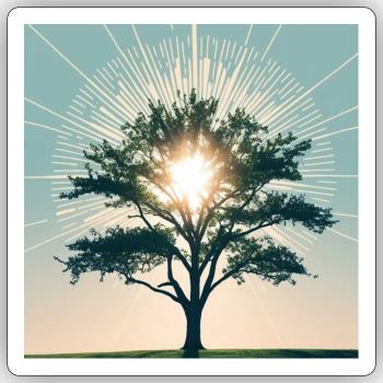 Baum - Sticker Größe S (10 x 10 cm) - Mattweiß - Vorne