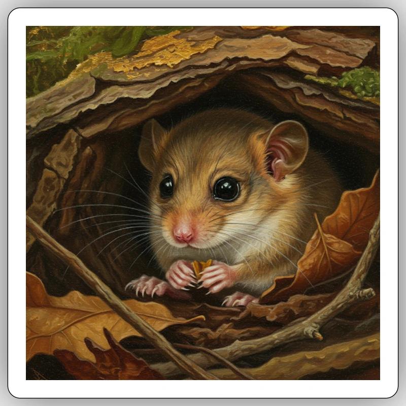 Siebenschläfer - Sticker Größe S (10 x 10 cm) - Mattweiß