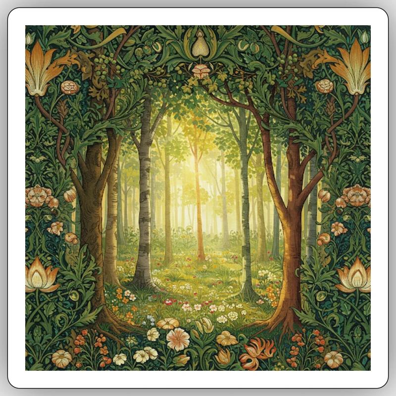 Forest clearing - Sticker size S (10 x 10 cm) - white matte