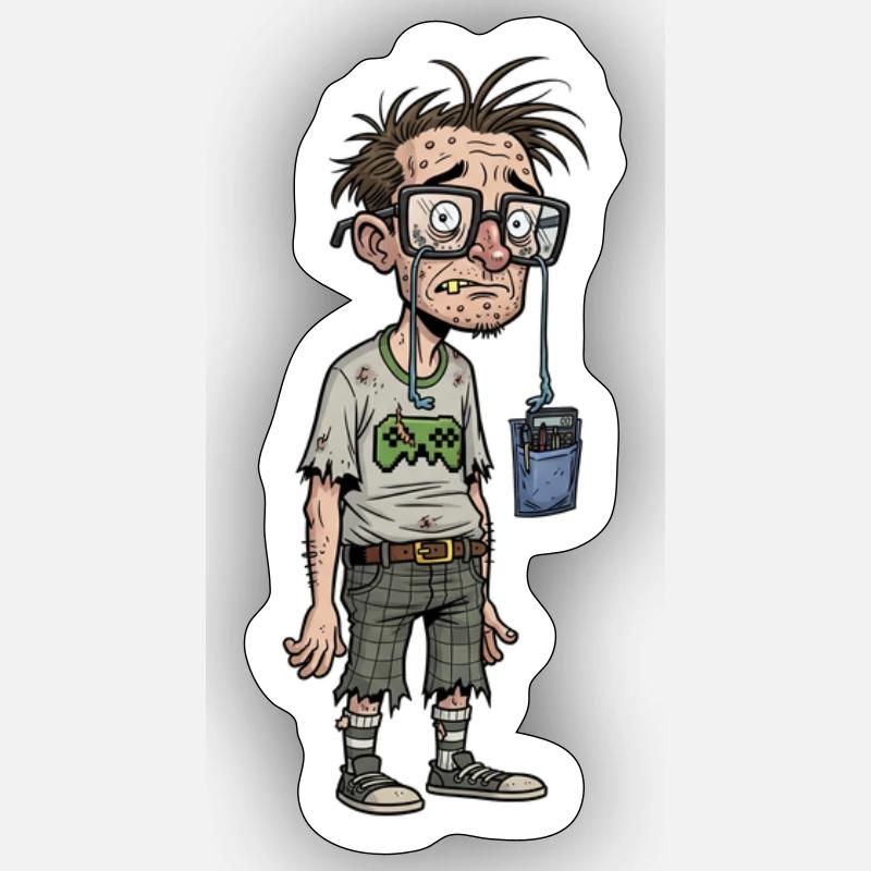 Verlorener Nerd  - Sticker Größe S (10 x 10 cm) - Mattweiß
