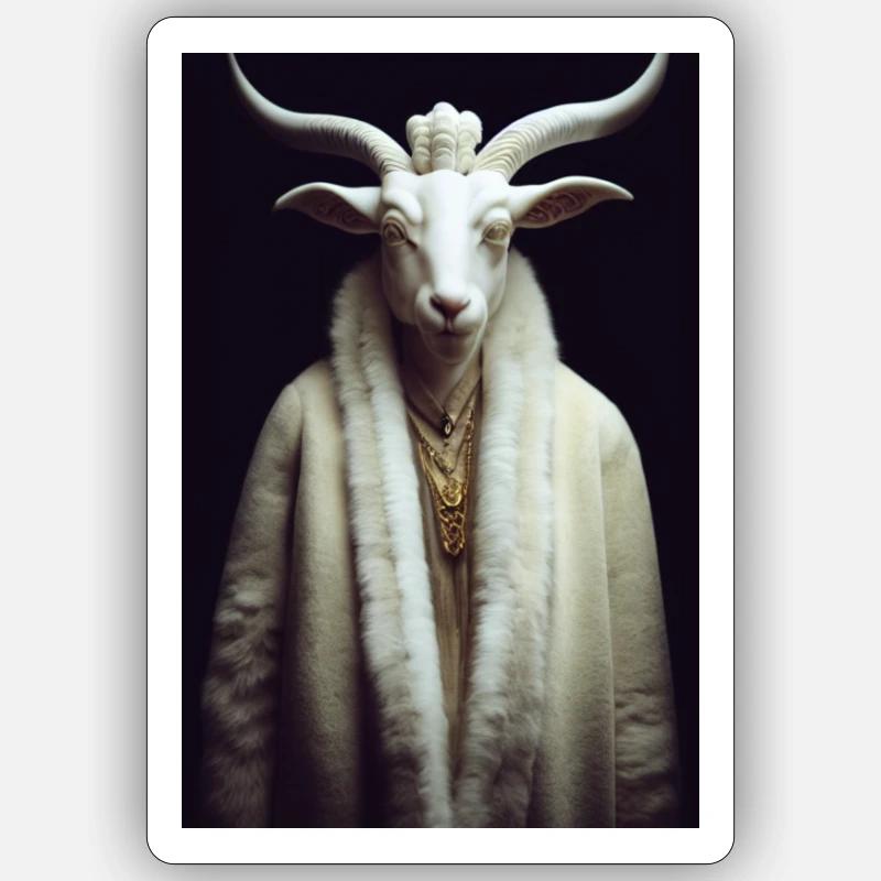 The Goat - Sticker taille S (10 x 10 cm) - blanc mat