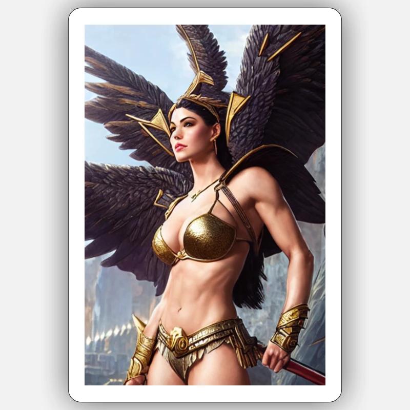 Weibliche Amazone - Amazonen - Sticker Größe S (10 x 10 cm) - Mattweiß