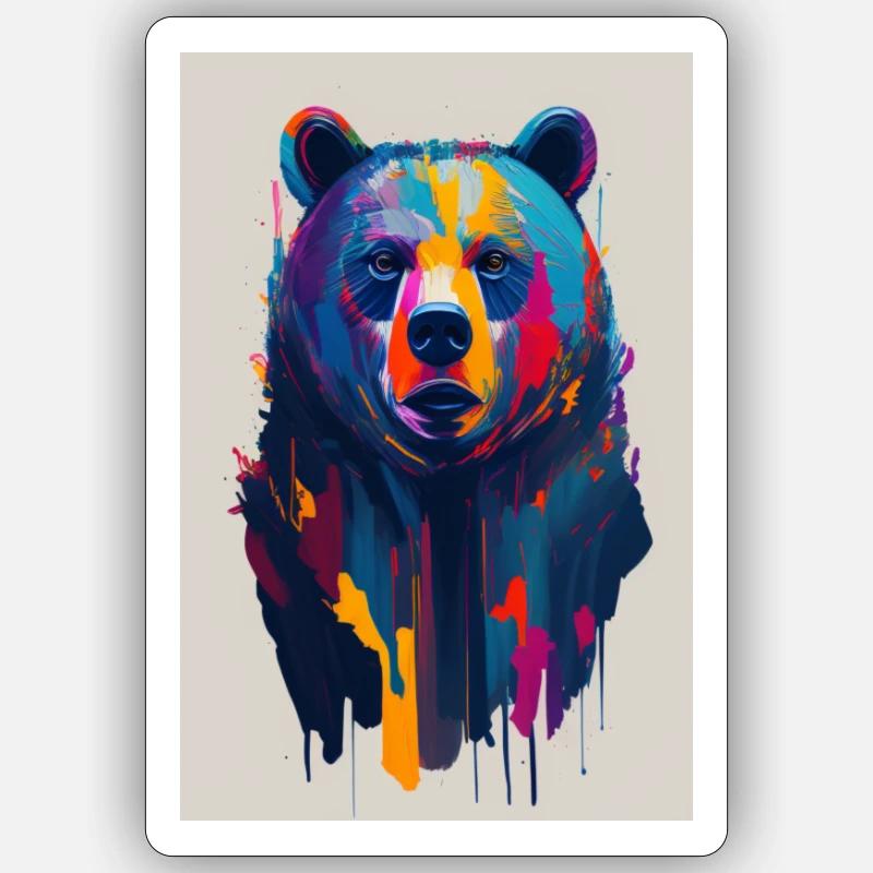 Couleur Ours - Sticker taille S (10 x 10 cm) - blanc mat