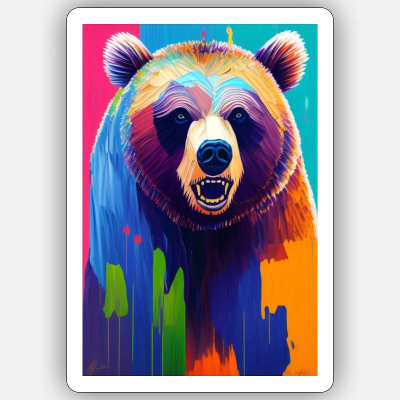 grizzly bear Sticker Größe S (10 x 10 cm)