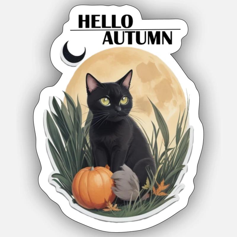 Hello Autumn Sticker Größe S (10 x 10 cm)