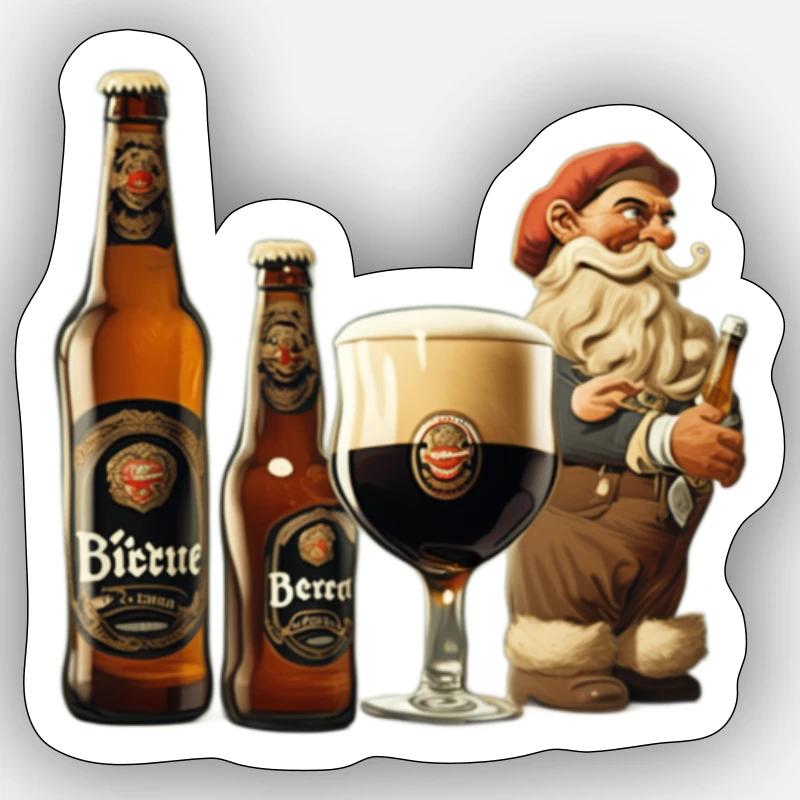 Bier Zwerg Sticker Größe S (10 x 10 cm)