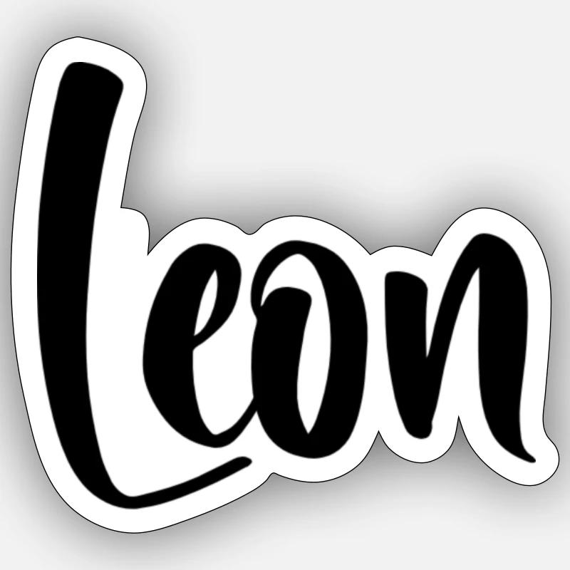 Name - Leon Sticker size S (10 x 10 cm)