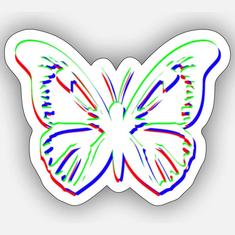 Papillon RVB Sticker taille S (10 x 10 cm)