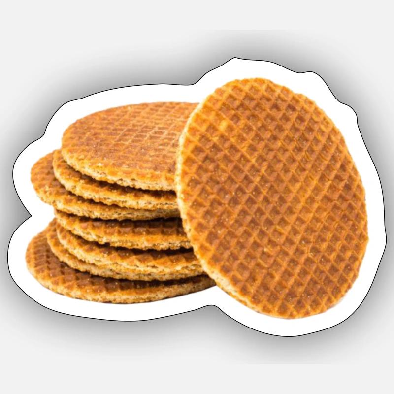 Stroopwafels - Sticker Größe S (10 x 10 cm) - Mattweiß