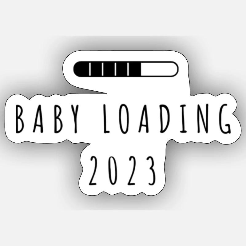 baby loading 2023 - Sticker Größe S (10 x 10 cm) - Mattweiß