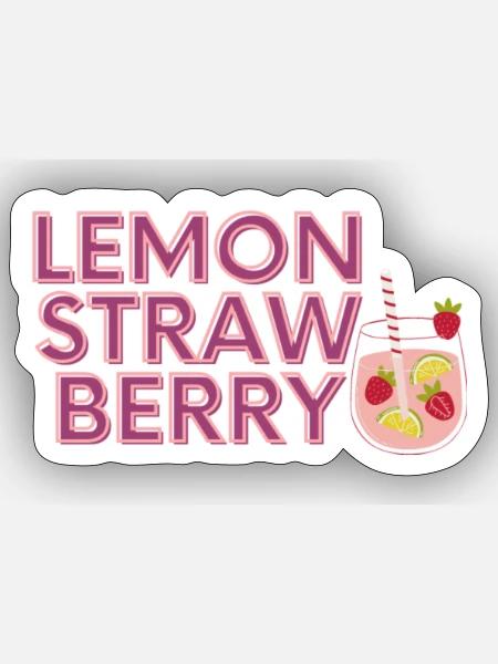 lemon strawberry - Sticker Größe S (10 x 10 cm) - Mattweiß