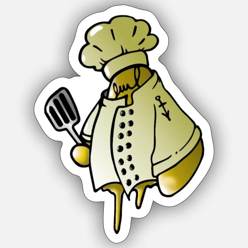 Mr Lamp Chef Couleur Sticker taille S (10 x 10 cm)