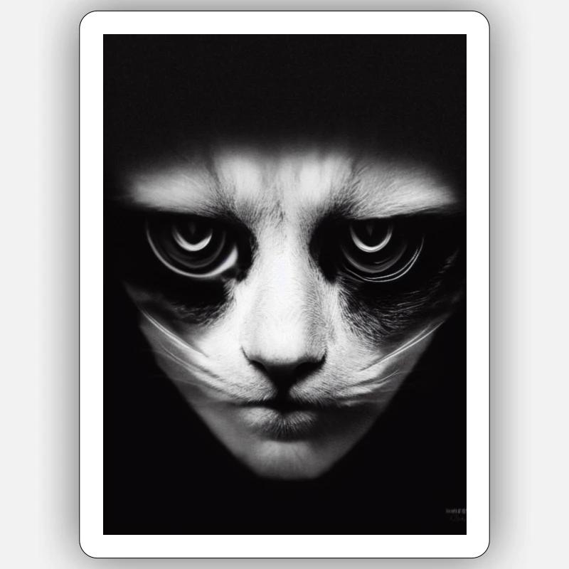 sad cat - Sticker size S (10 x 10 cm) - white matte