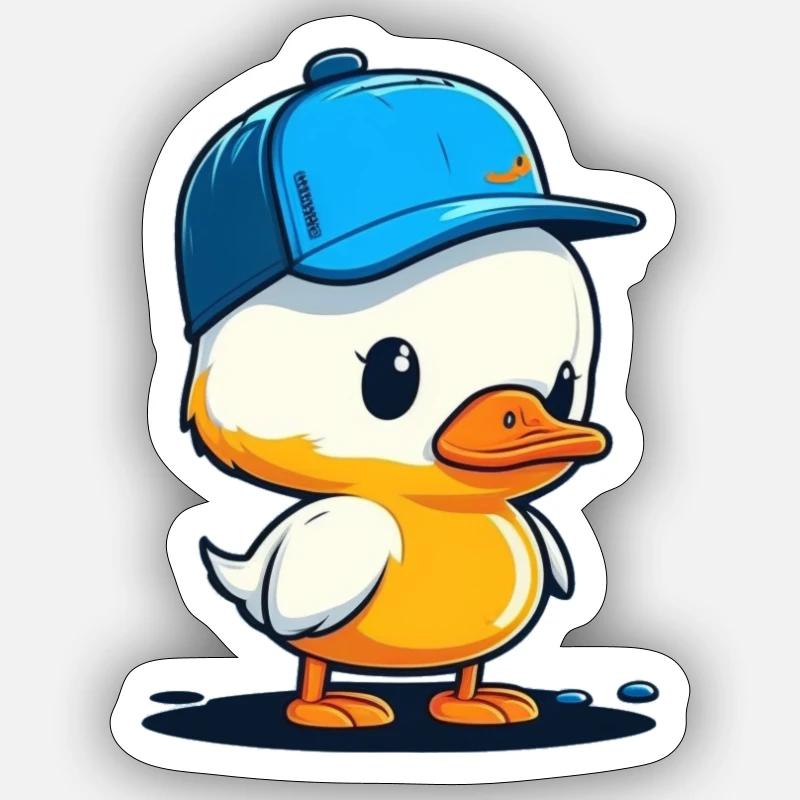 Canard mignon3 - Sticker taille S (10 x 10 cm) - blanc mat