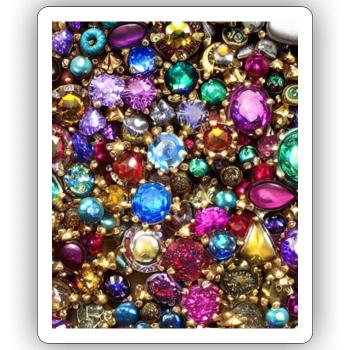 Diamantine dorée - Sticker taille S (10 x 10 cm) - blanc mat - Devant