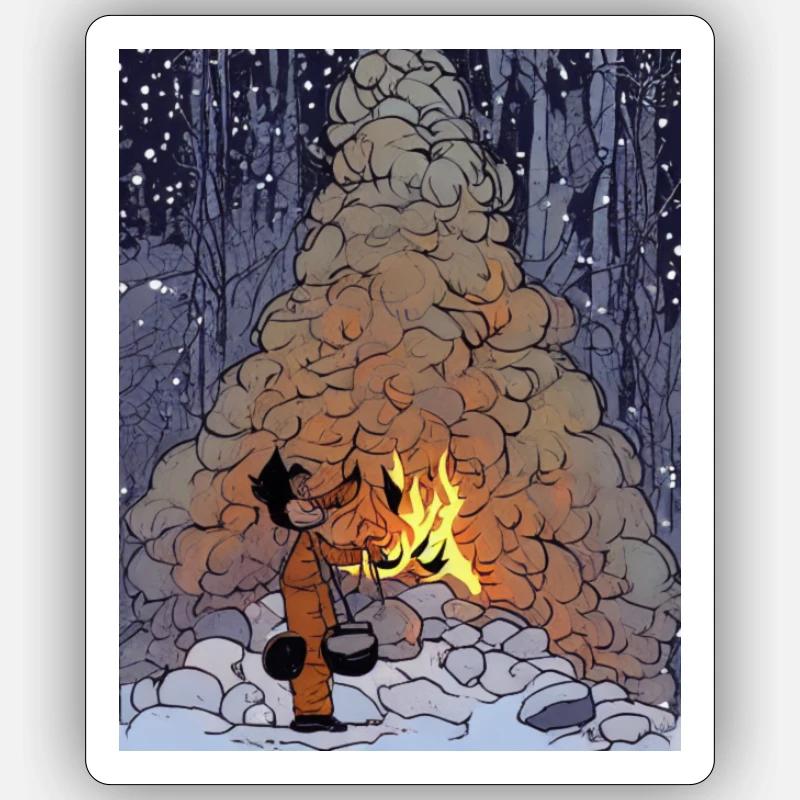 Winter Fire - Sticker Größe S (10 x 10 cm) - Mattweiß