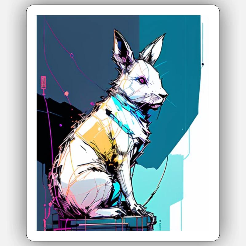 White Rabbit - Sticker Größe S (10 x 10 cm) - Mattweiß