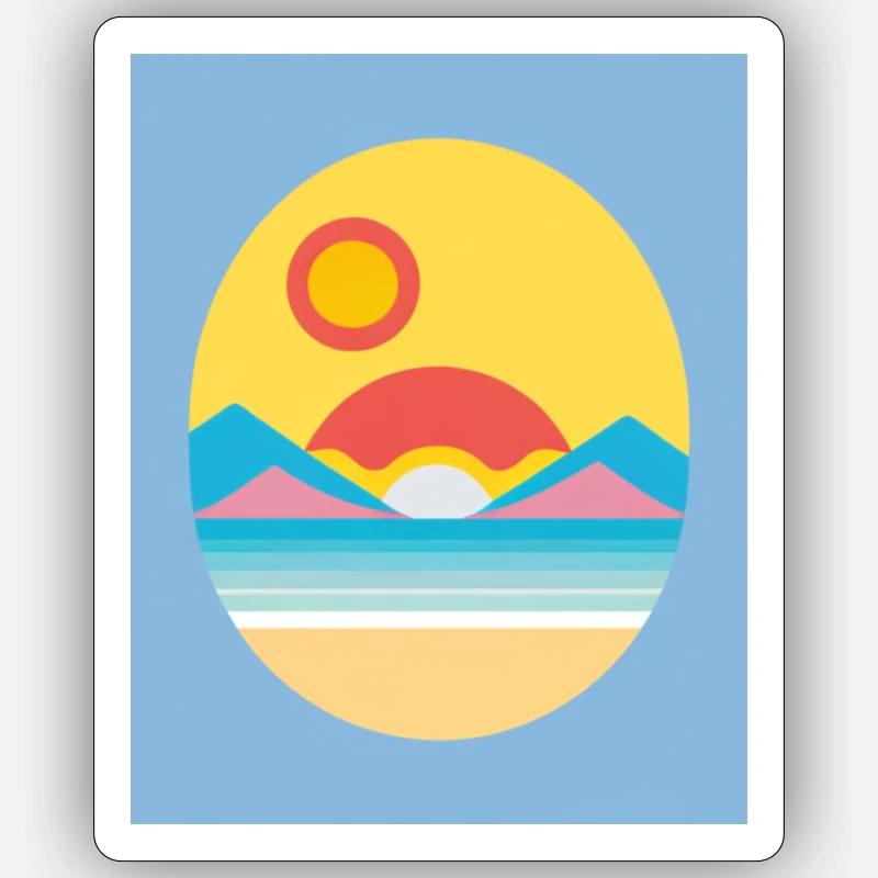 0 cool summer sunset - Sticker Größe S (10 x 10 cm) - Mattweiß