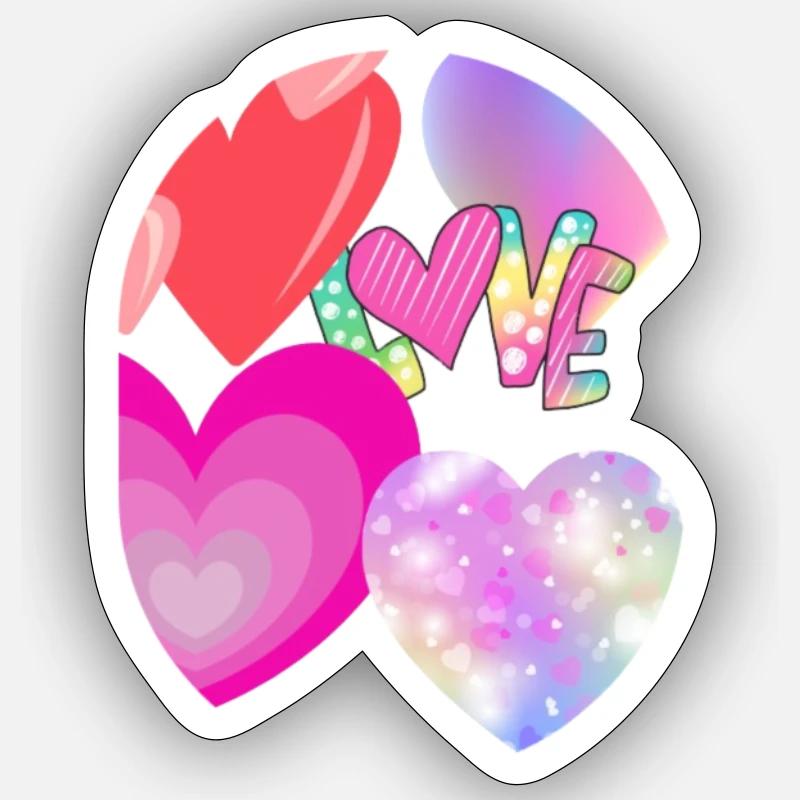 Love Overflow - Sticker Größe S (10 x 10 cm) - Mattweiß