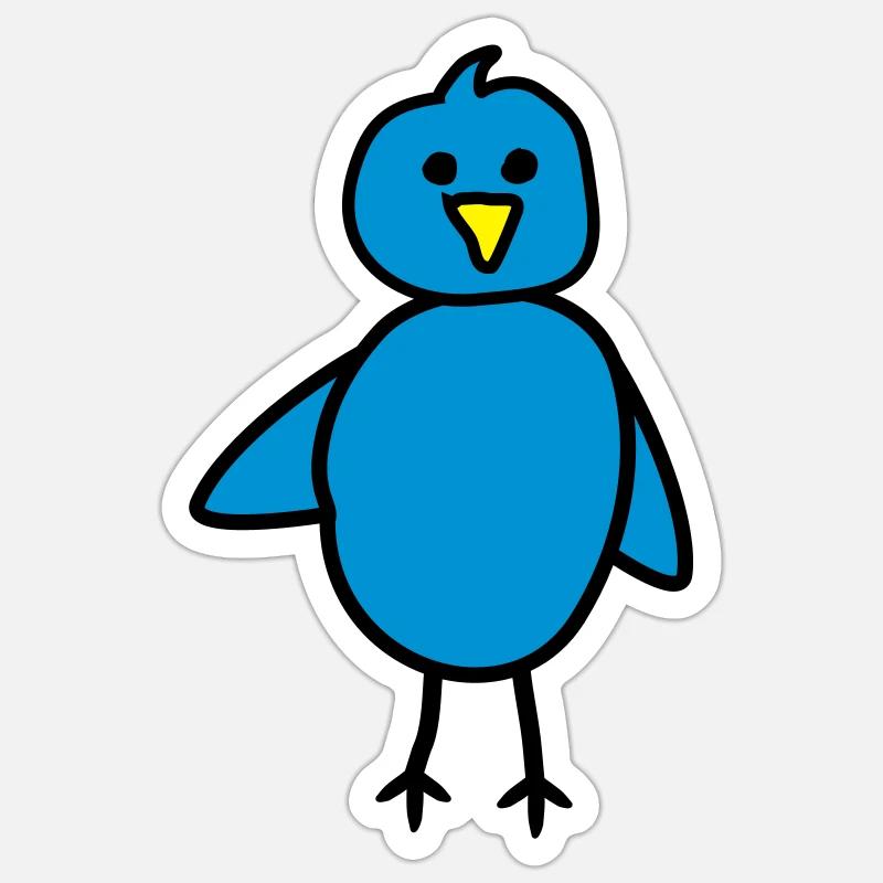 Vogel - Sticker Größe S (10 x 10 cm) - Mattweiß