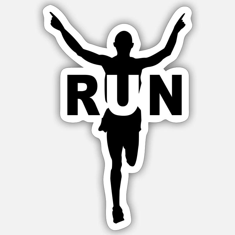 Run, running - Sticker size S (10 x 10 cm) - white matte