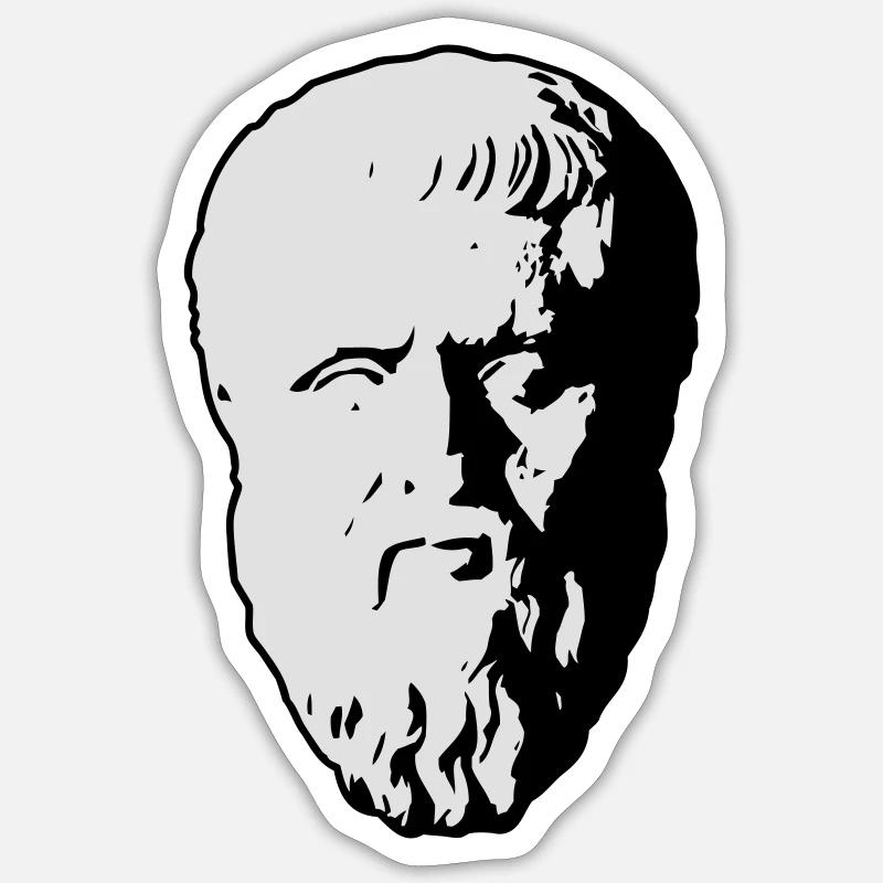 Plato - Sticker Größe S (10 x 10 cm) - Mattweiß
