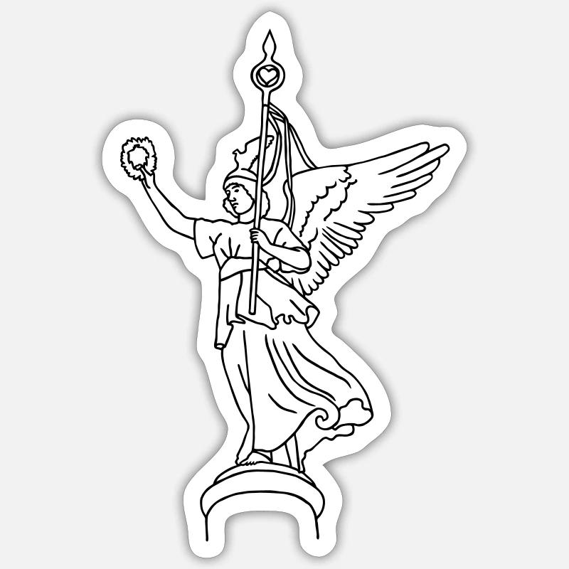 Goldelse auf Siegesäule Sticker Größe S (10 x 10 cm)