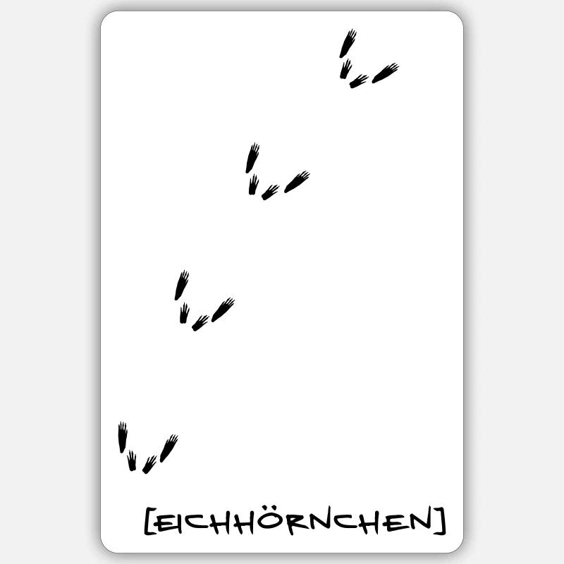 Eichhörnchen Spur - Sticker Größe S (10 x 10 cm) - Mattweiß